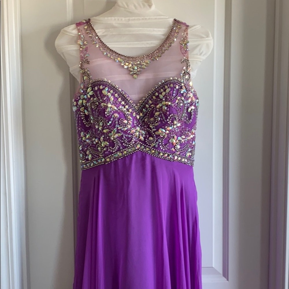 Purple beaded formal dress. Worn once.